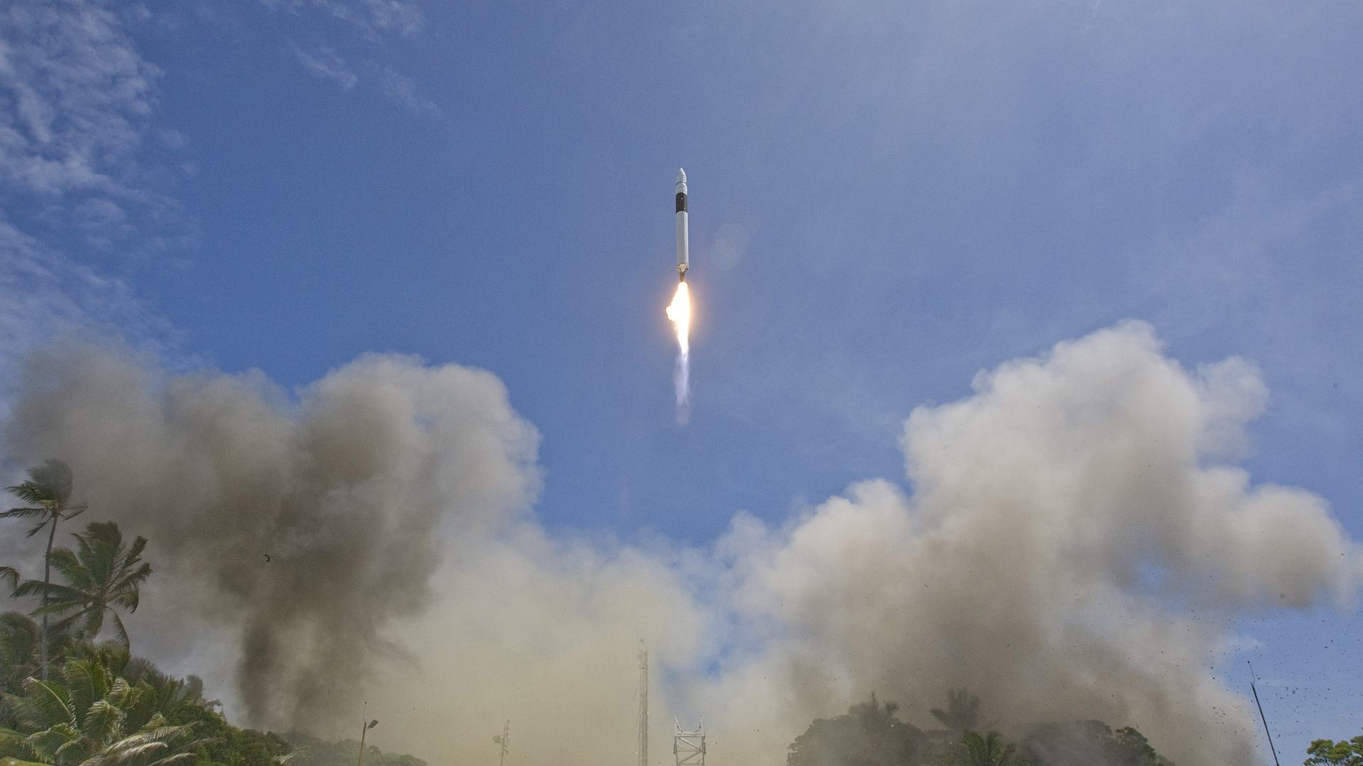 Falcon 1 Flight 4 lifting off from Omelek Island, Kwajalein Atoll, 28 September 2008